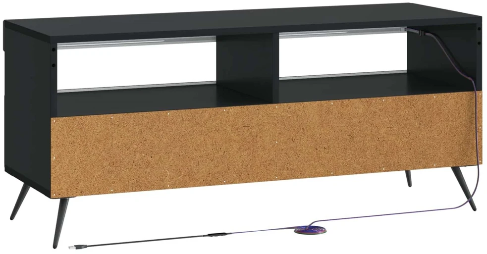 TV staliukas LED televizoriaus spintelė Juoda Apdirbta mediena