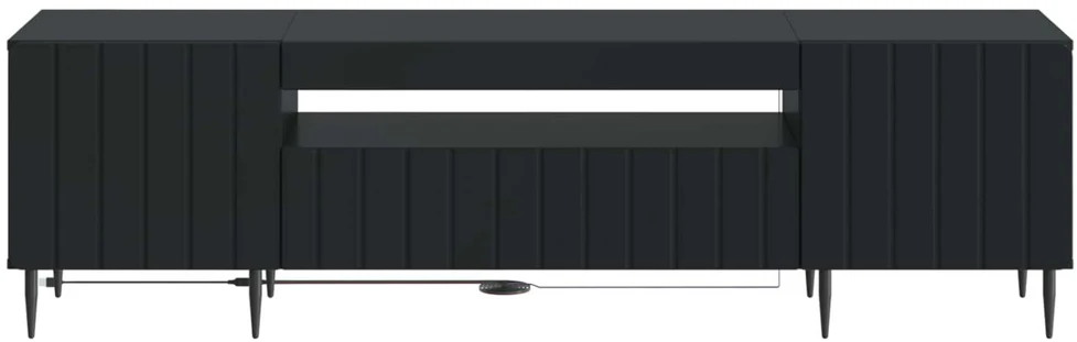 TV staliukas LED televizoriaus spintelė Juoda Apdirbta mediena