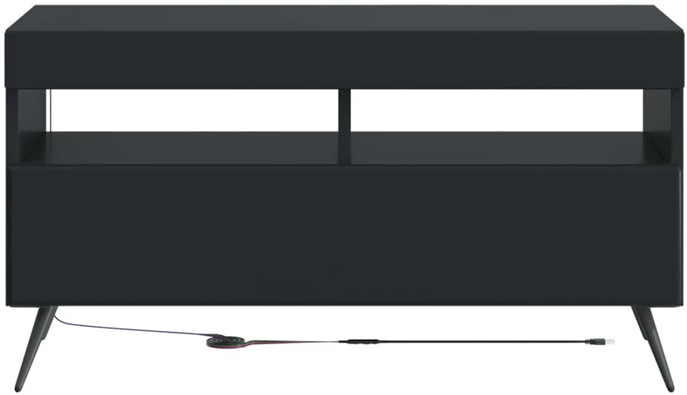 TV staliukas LED televizoriaus spintelė Juoda Apdirbta mediena