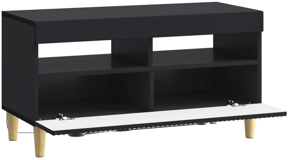TV staliukas LED televizoriaus spintelė Juoda Apdirbta mediena