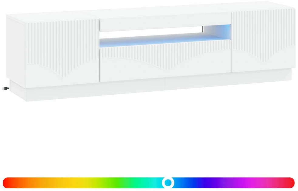 TV staliukas LED televizoriaus spintelė Balta Apdirbta mediena