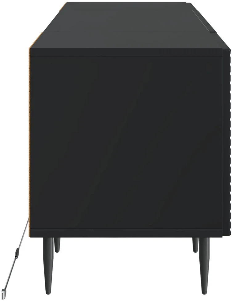 TV staliukas LED televizoriaus spintelė Juoda Apdirbta mediena