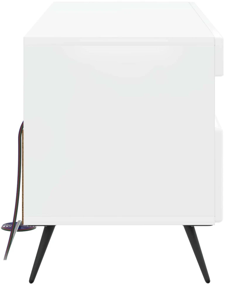 TV staliukas LED televizoriaus spintelė Itin blizgi balta Apdirbta mediena