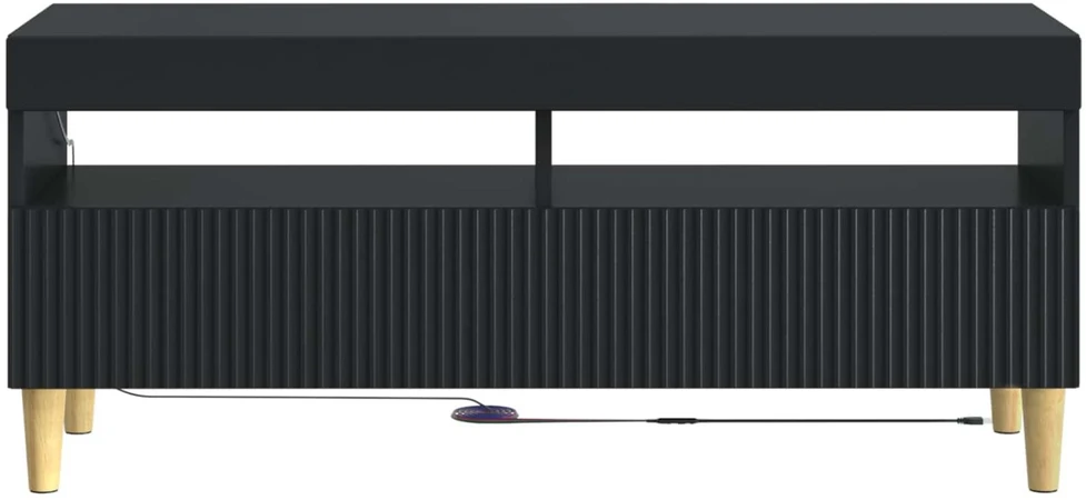 TV staliukas LED televizoriaus spintelė Juoda Apdirbta mediena