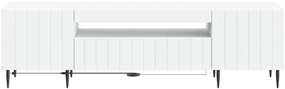 TV staliukas LED televizoriaus spintelė Balta Apdirbta mediena