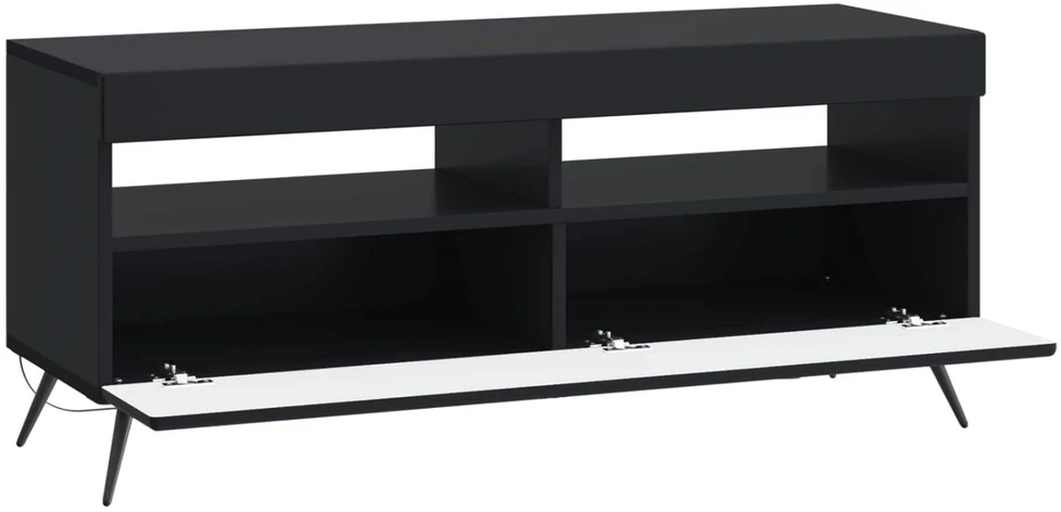 TV staliukas LED televizoriaus spintelė Juoda Apdirbta mediena