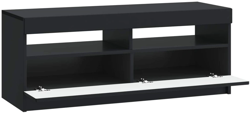 TV staliukas LED televizoriaus spintelė Juoda Apdirbta mediena