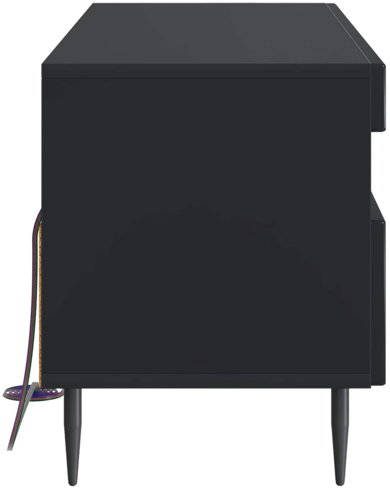 TV staliukas LED televizoriaus spintelė Juoda Apdirbta mediena