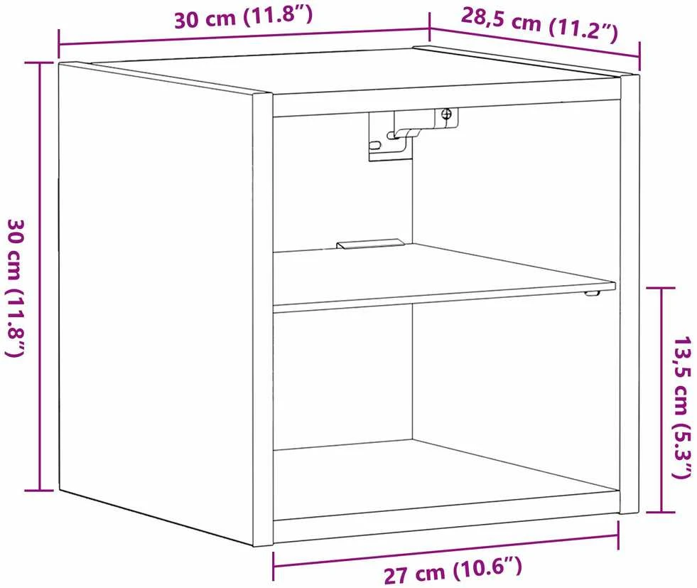 TV staliukas LED sieninis šoninis stalelis 2 vnt. Juoda 30 x 28,5 x 30 cm