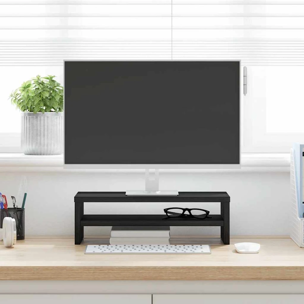 TV staliukas Monitoriaus stovas, juodo ąžuolo, 42x24x13 cm, inžinerinės medienos