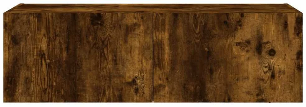 TV staliukas Sieninė TV spintelė su LED lemputėmis, dūminė, 100x35x31cm