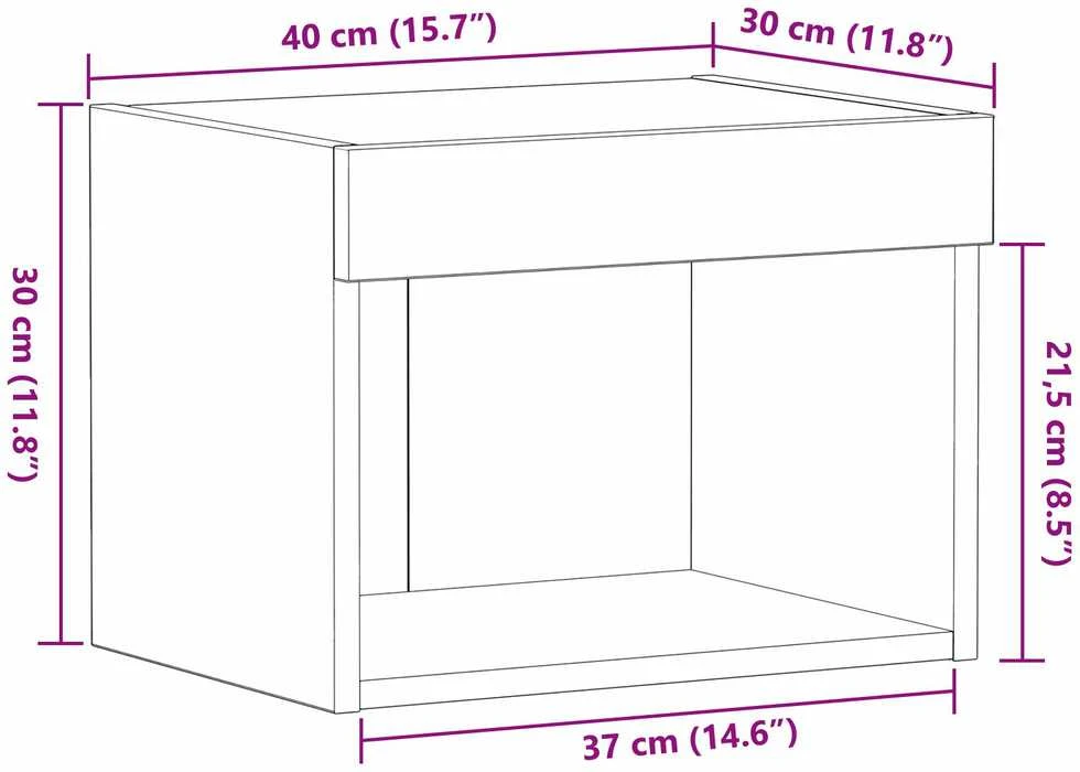 TV staliukas TV spintelių komplektas 40 x 30 x 30 cm Amatininkų ąžuolas