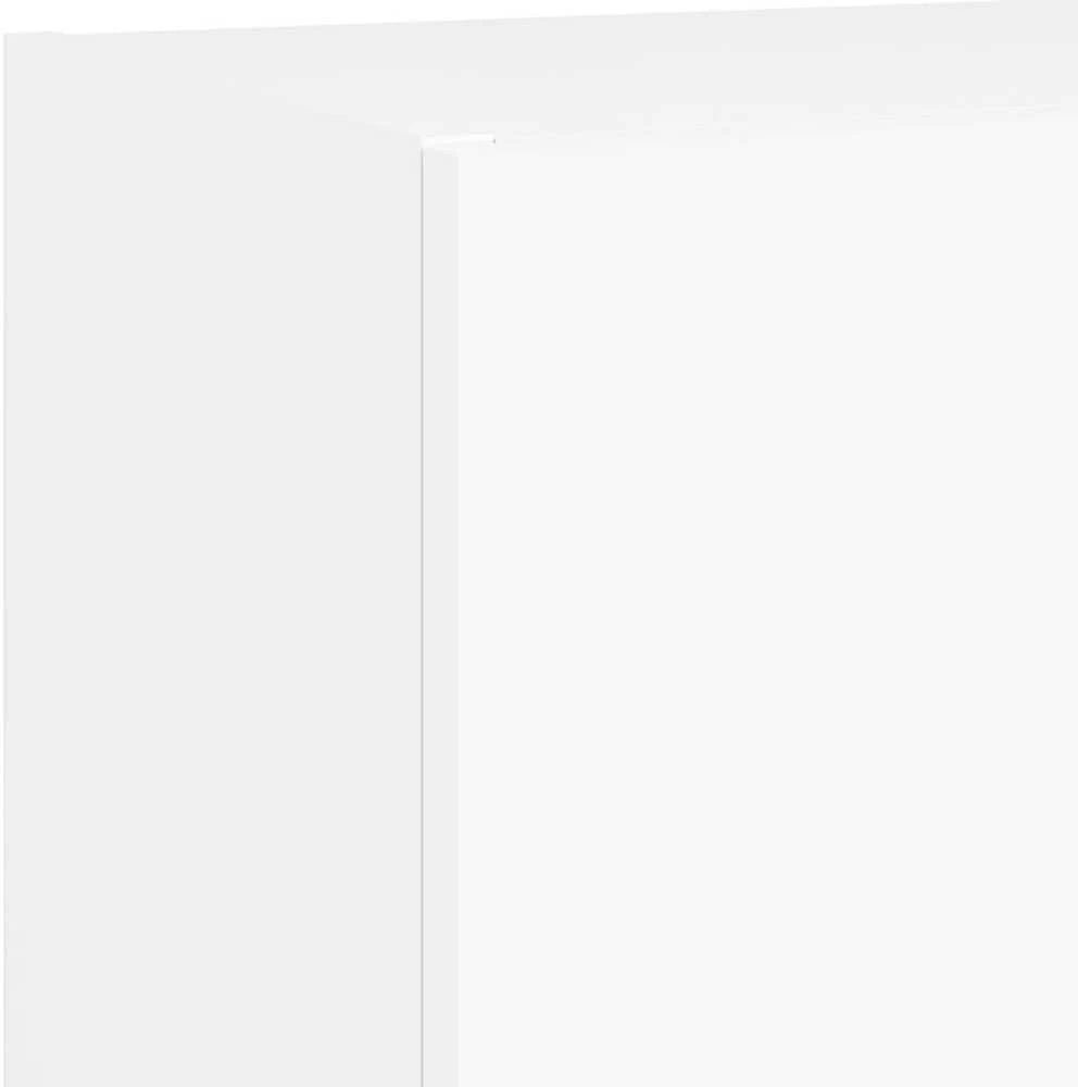 TV staliukas Sieninė TV sekcija su LED, 4 dalių, balta, apdirbta mediena
