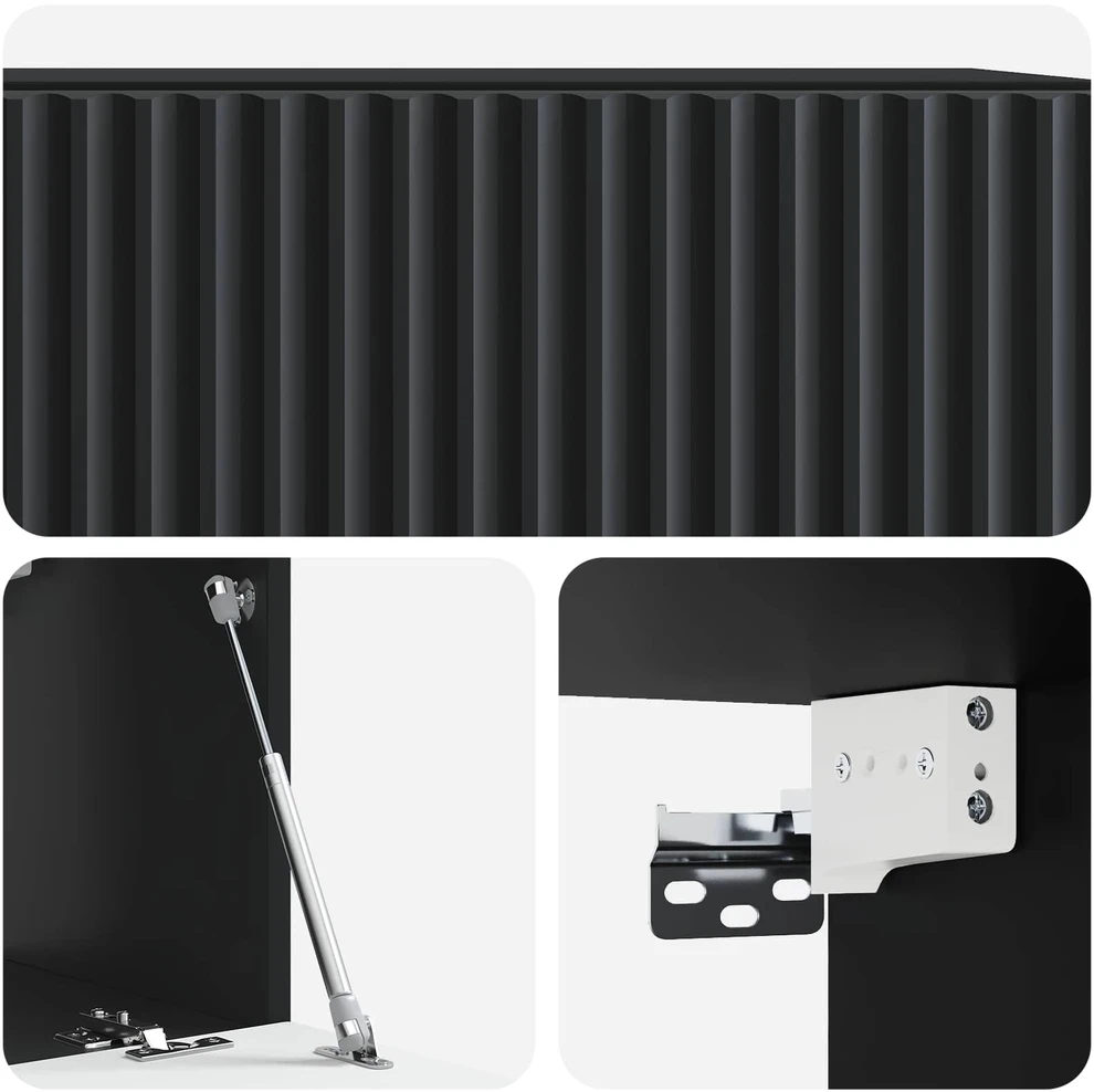 TV staliukas Sieninė TV spintelė 59,5 x 31 x 30 cm Juoda Apdirbta mediena