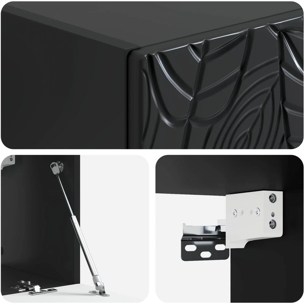 TV staliukas Sieninė TV spintelė 59,5 x 41 x 30 cm Juoda Apdirbta mediena