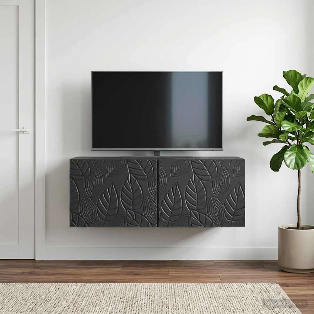 TV staliukas Sieninė TV spintelė 59,5 x 41 x 30 cm Juoda Apdirbta mediena