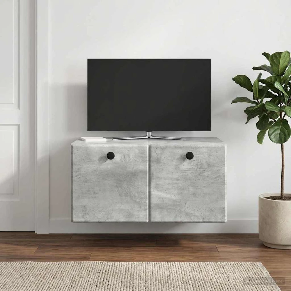TV staliukas Sieninė TV spintelė 59,5 x 41 x 30 cm Betono pilka