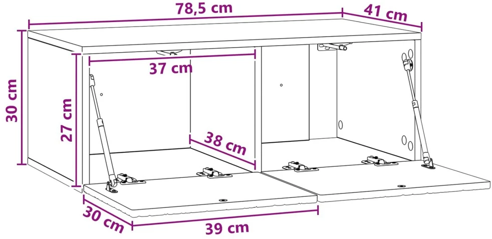 TV staliukas Sieninė TV spintelė 78,5 x 31 cm Sendintos medienos