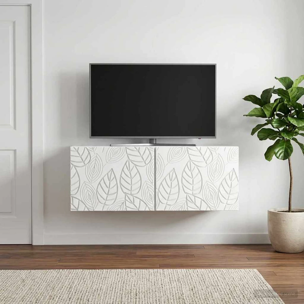 TV staliukas Sieninė TV spintelė 78,5 x 31 cm Balta Apdirbta mediena
