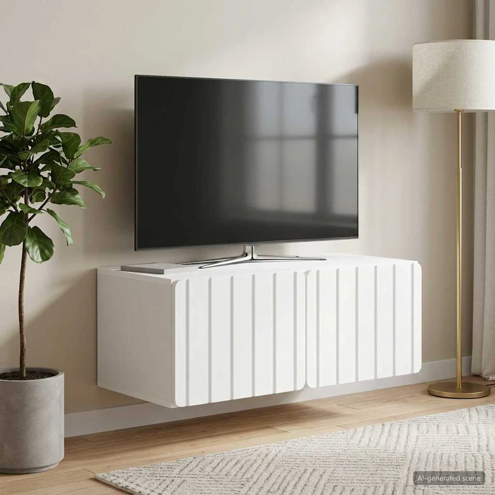 TV staliukas Sieninė TV spintelė 78,5 x 41 x 30 cm Balta Apdirbta mediena