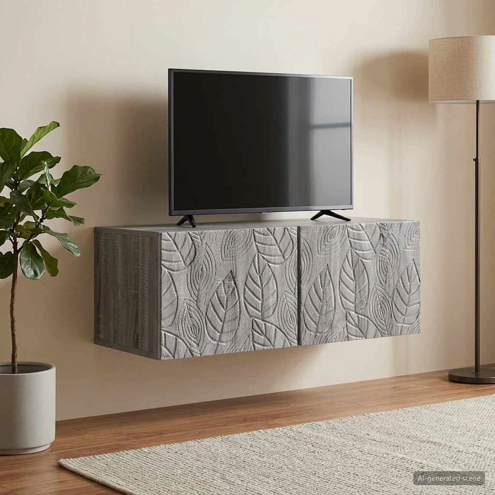 TV staliukas Sieninė TV spintelė 98 x 31 cm Pilka Sonoma Apdirbta mediena