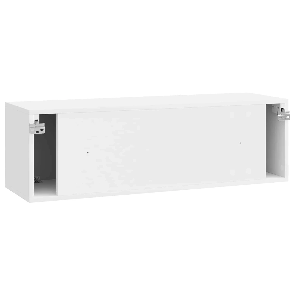 TV staliukas Sieninė TV spintelė 98 x 31 x 30 cm Itin blizgi balta