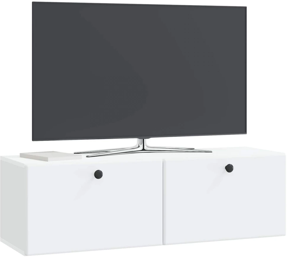 TV staliukas Sieninė TV spintelė 98 x 31 x 30 cm Balta Apdirbta mediena