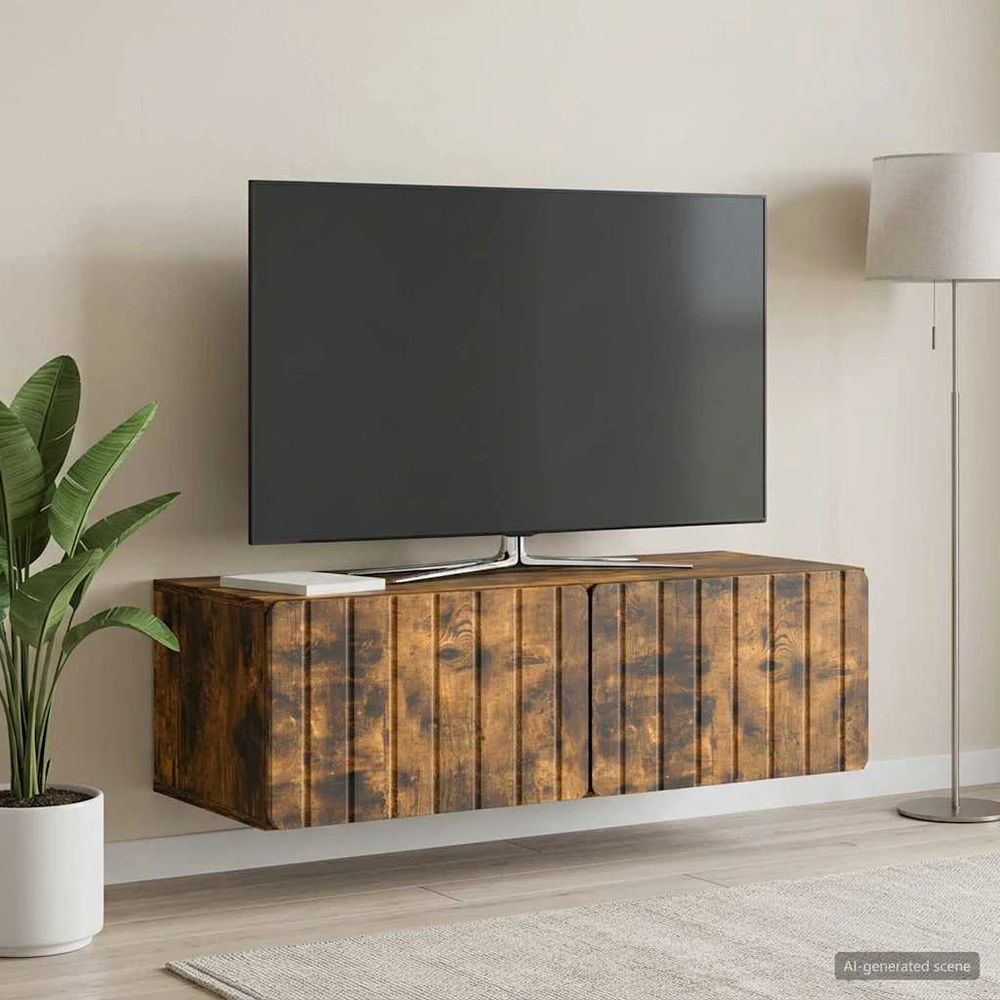 TV staliukas Sieninė TV spintelė 98 x 41 x 30 cm Dūminio ąžuolo