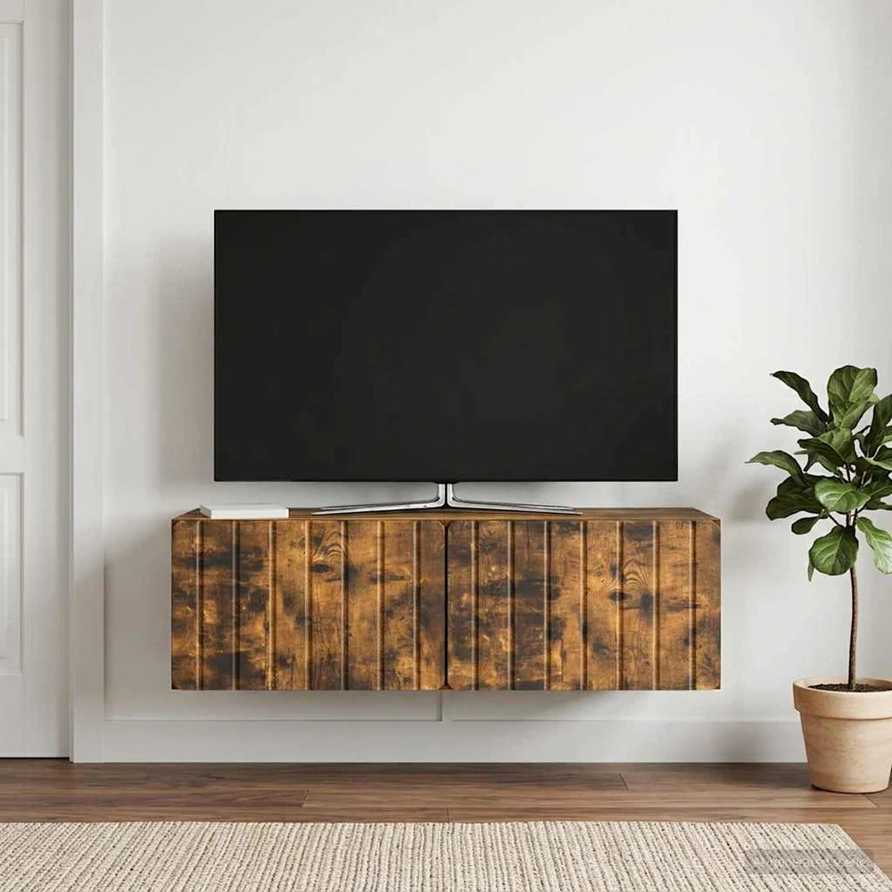 TV staliukas Sieninė TV spintelė 98 x 41 x 30 cm Dūminio ąžuolo