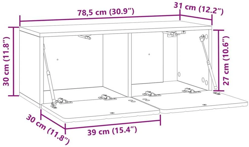 TV staliukas Sieninė TV spintelė 78,5 x 31 x 30 cm Artisano ąžuolo