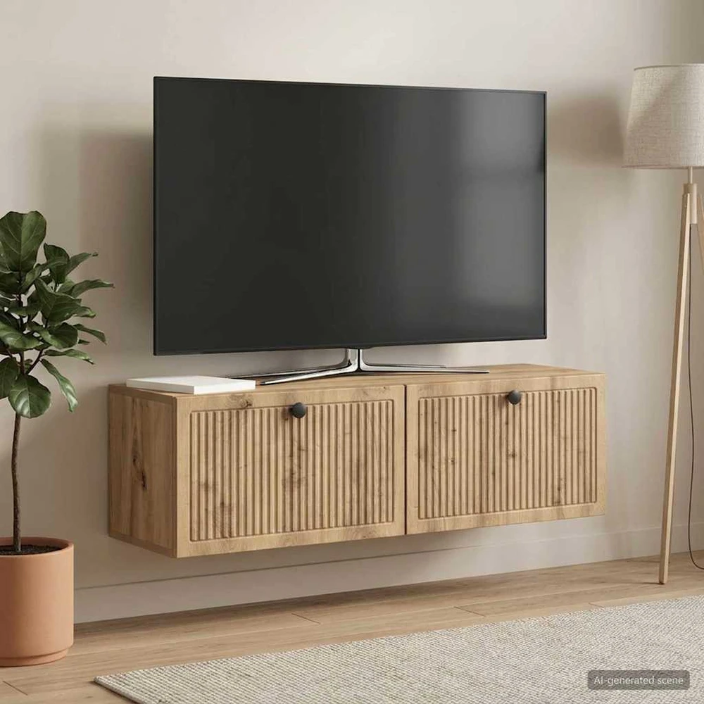 TV staliukas Sieninė TV spintelė 98 x 31 x 30 cm Artisano ąžuolo