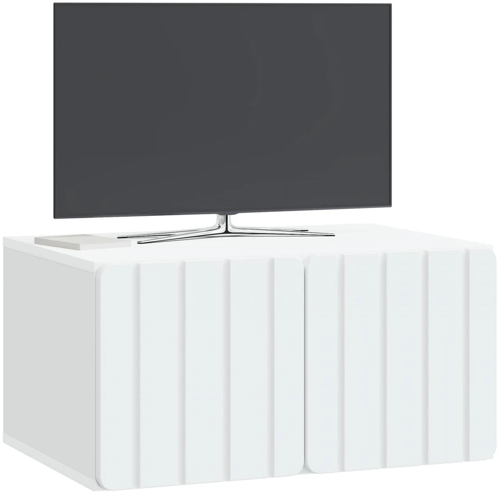 Sieninė TV spintelė 59,5 x 41 x 30 cm Balta Apdirbta mediena
