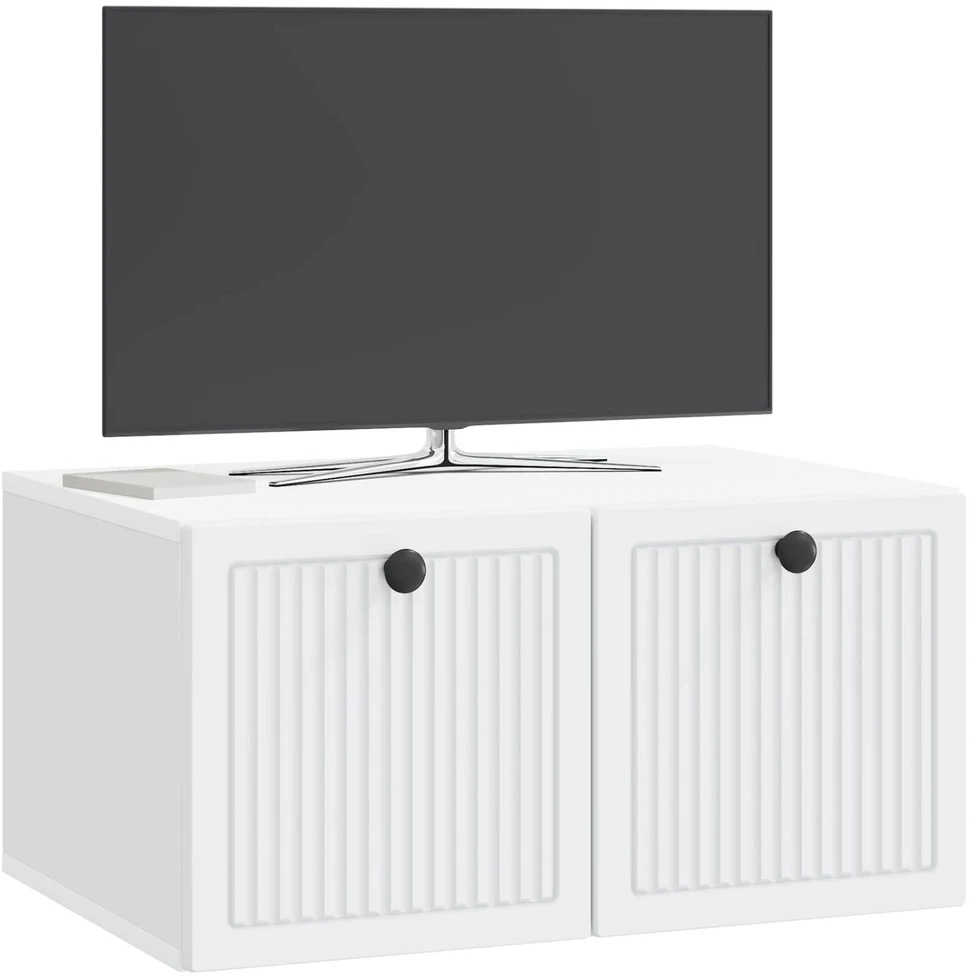 TV staliukas Sieninė TV spintelė Balta 59,5 x 41 x 30 cm Apdirbta mediena