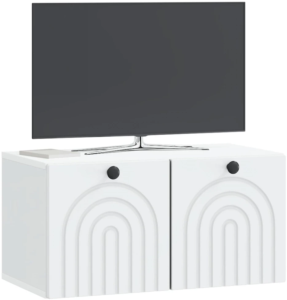 TV staliukas Sieninė TV spintelė Balta 59,5 x 31 x 30 cm Apdirbta mediena