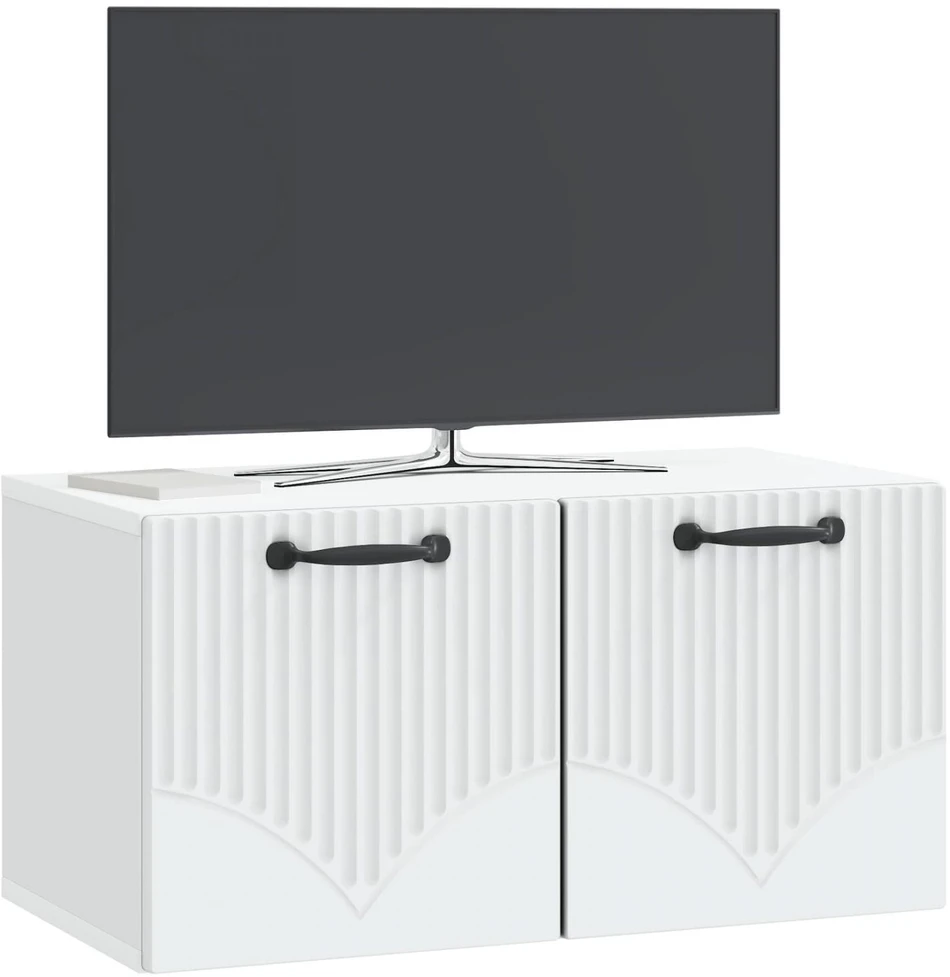 TV staliukas Sieninė TV spintelė Balta 59,5 x 31 x 30 cm Apdirbta mediena