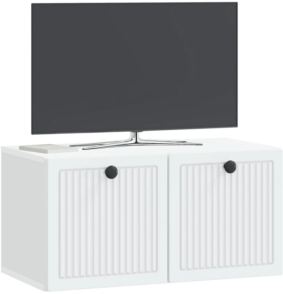 TV staliukas Sieninė TV spintelė Balta 59,5 x 31 x 30 cm Apdirbta mediena