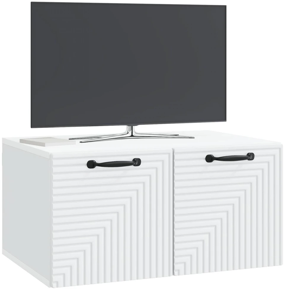 TV staliukas Sieninė TV spintelė Balta 59,5 x 41 x 30 cm Apdirbta mediena