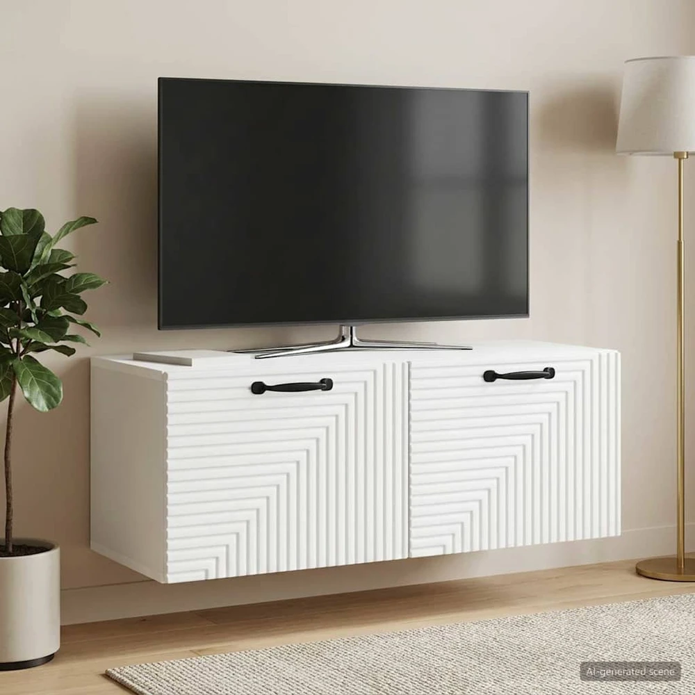 TV staliukas Sieninė TV spintelė Balta 78,5 x 31 x 30 cm Apdirbta mediena