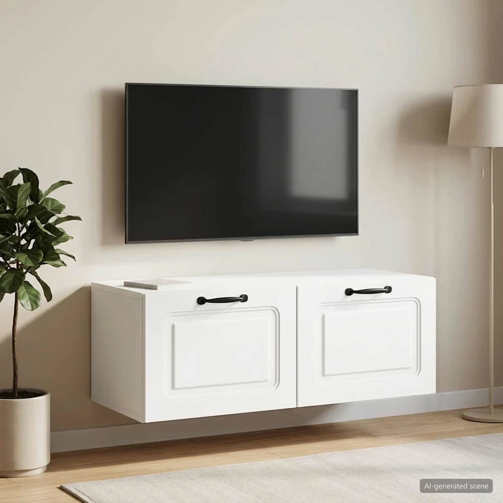 Sieninė TV spintelė Balta 78,5 x 41 x 30 cm Apdirbta mediena
