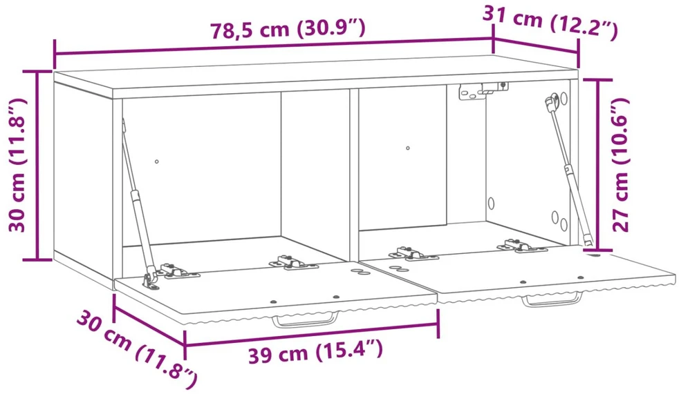 TV staliukas Sieninė TV spintelė Balta 78,5 x 31 x 30 cm Apdirbta mediena
