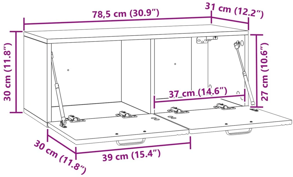 TV staliukas Sieninė TV spintelė Balta 78,5 x 31 x 30 cm Apdirbta mediena