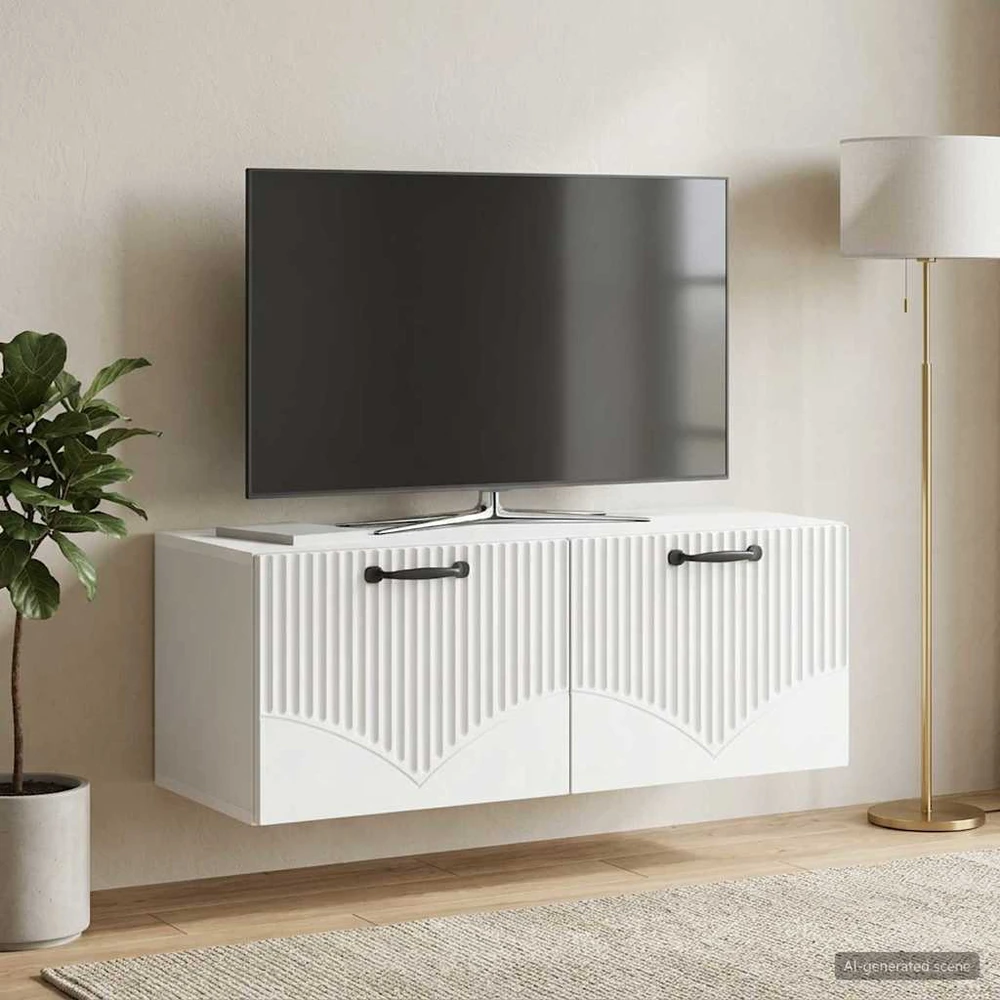 TV staliukas Sieninė TV spintelė Balta 78,5 x 31 x 30 cm Apdirbta mediena