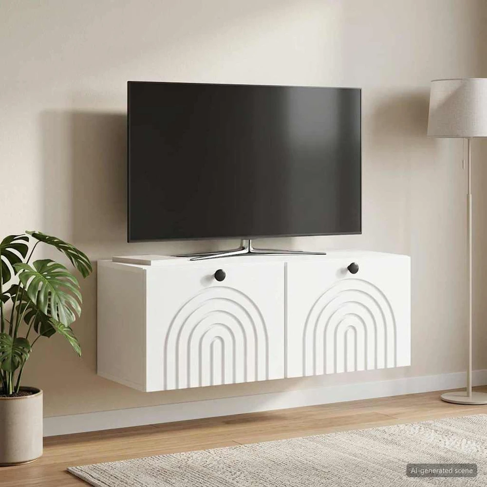 TV staliukas Sieninė TV spintelė Balta 78,5 x 31 x 30 cm Apdirbta mediena