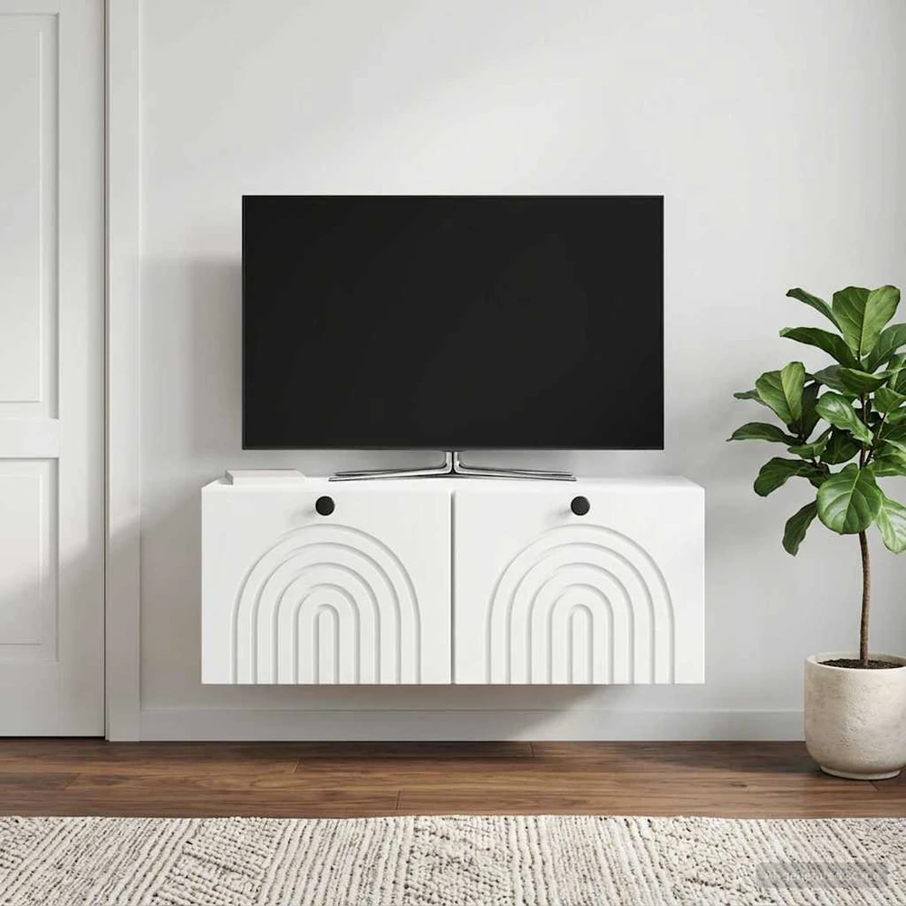 TV staliukas Sieninė TV spintelė Balta 78,5 x 31 x 30 cm Apdirbta mediena