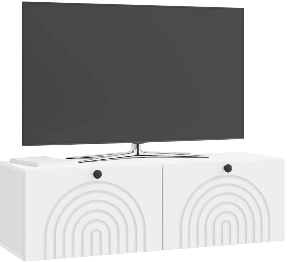 TV staliukas Sieninė TV spintelė Balta 98 x 31 x 30 cm Apdirbta mediena