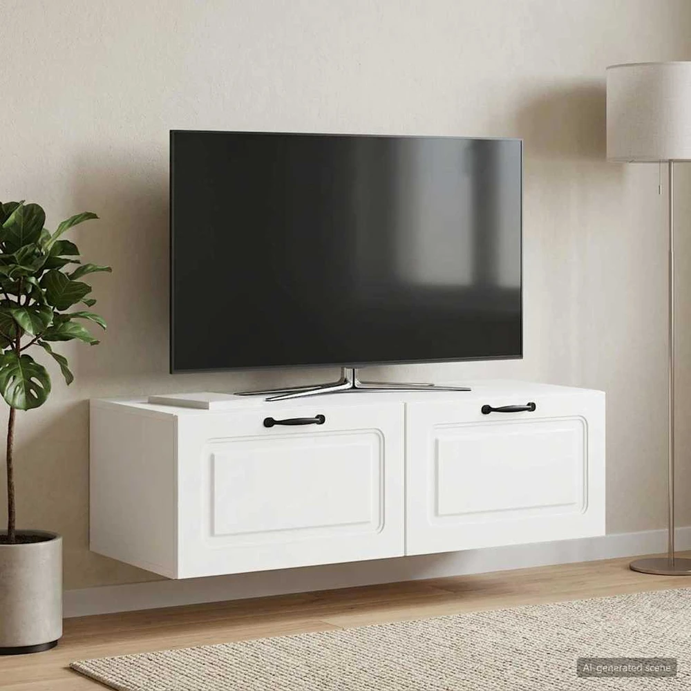 TV staliukas Sieninė TV spintelė Balta 98 x 41 x 30 cm Apdirbta mediena