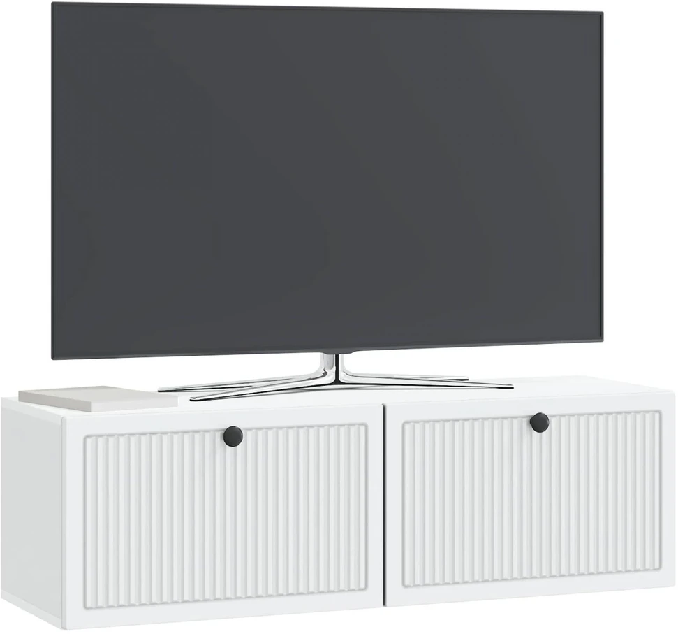 TV staliukas Sieninė TV spintelė Balta 98 x 31 x 30 cm Apdirbta mediena