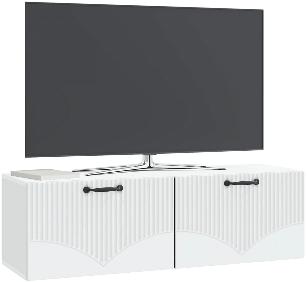 TV staliukas Sieninė TV spintelė Balta 98 x 31 x 30 cm Apdirbta mediena