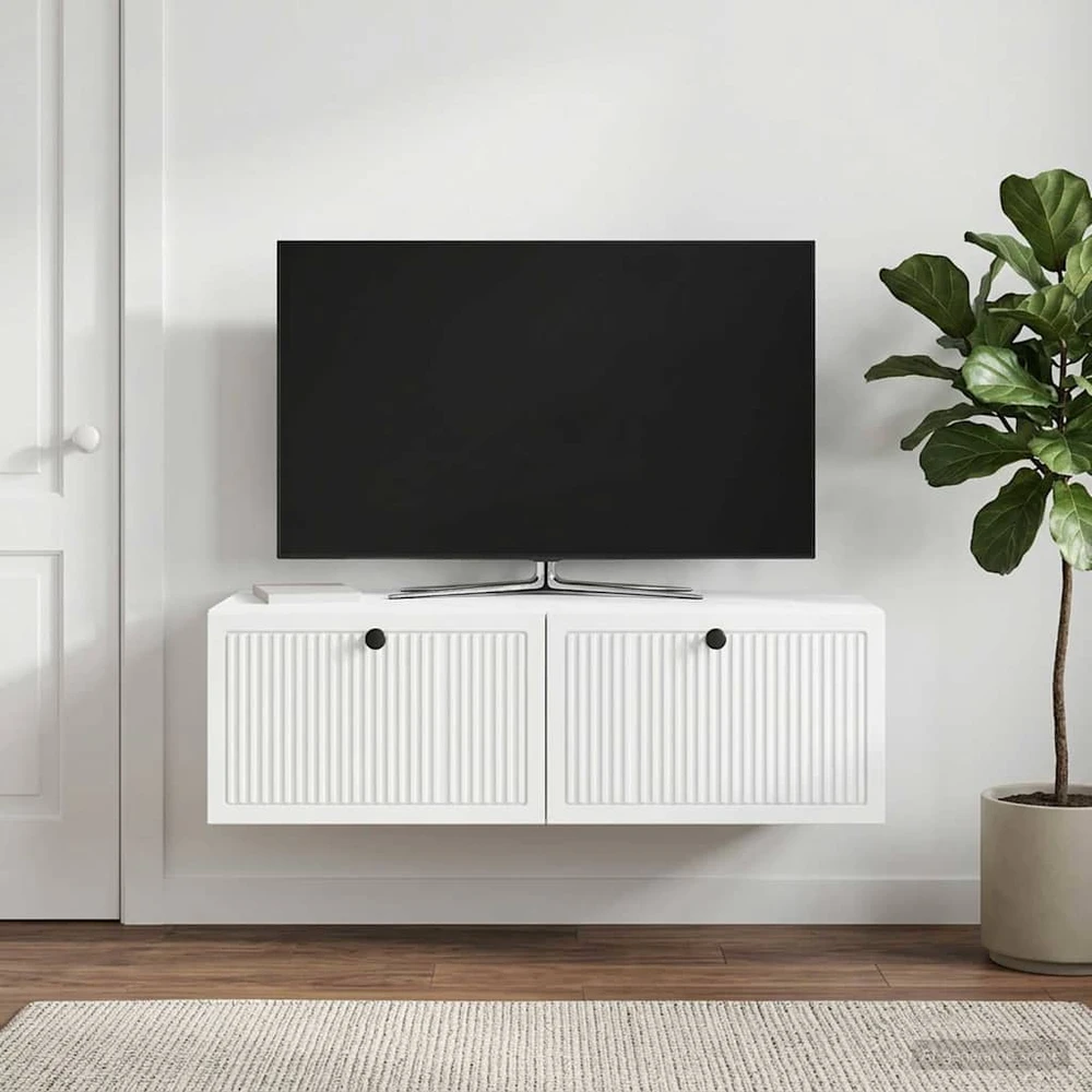 TV staliukas Sieninė TV spintelė Balta 98 x 41 x 30 cm Apdirbta mediena
