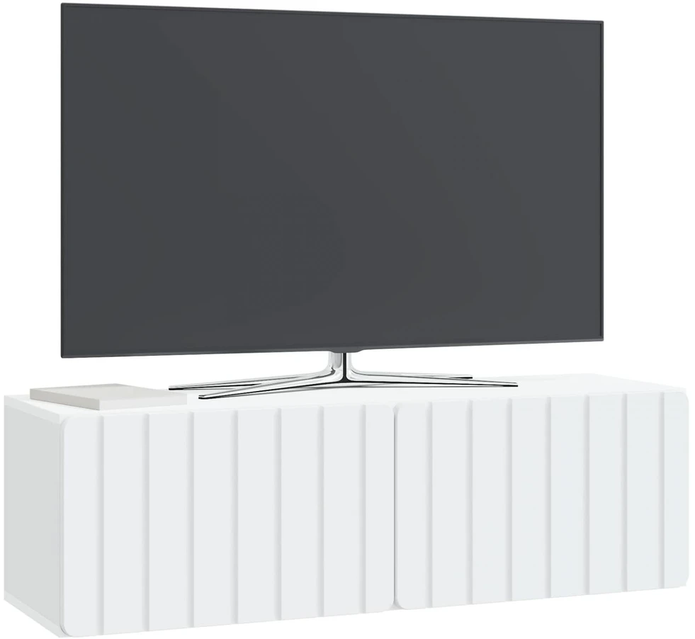 TV staliukas Sieninė TV spintelė 98 x 31 x 30 cm Balta Apdirbta mediena